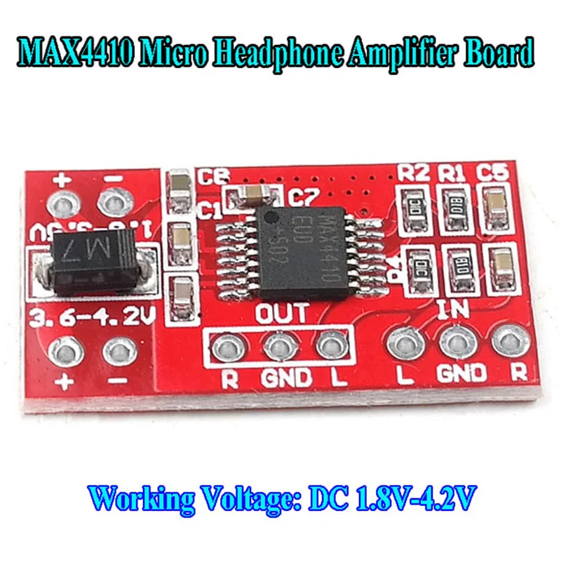 MAX4410 80mW+80mW Stereo Micro Headphone Amplifier Board Module DC 1.8V-4.2V