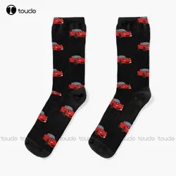 Maz Miata Mx5 1990  Vintage Car Red Socks Warm Socks Personalized Custom Unisex Adult Teen Youth Socks Halloween Christmas Gift