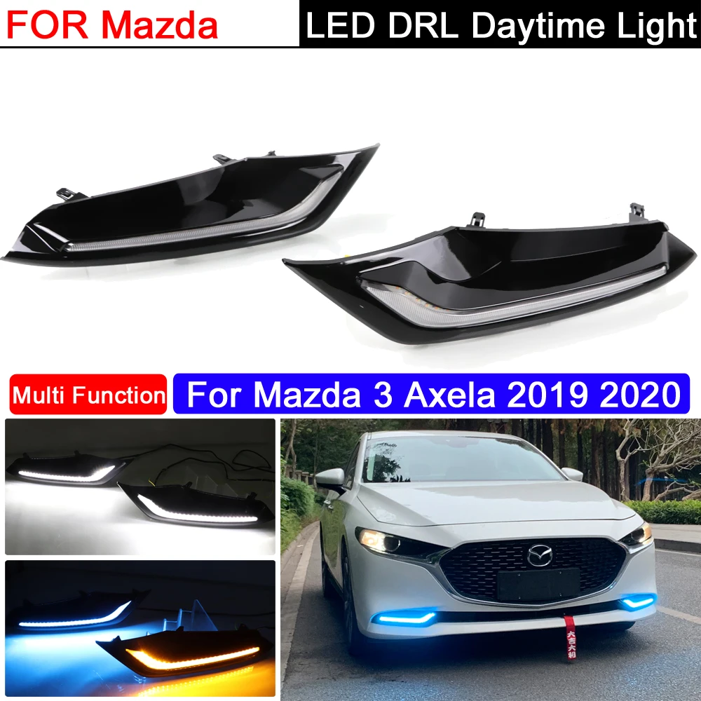 

For Mazda 3 Axela 2019 2020 LED Daytime Running Lights Daylight Fog lamp With Turn Signal Light