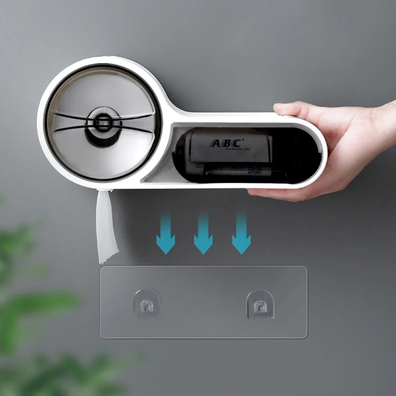Waterproof Toilet Paper Holder Creative Tissue Dispenser For Bathroom Portable Toilet Paper Roll Holder Storage Box - Image 4