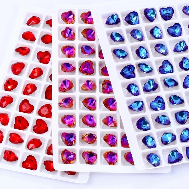 K9 Heart Piedras De Cristal Para Hacer Manualidades Colorful Pointback Crystal Rhinestone Diy Jewelry Making Clothing Accessorie