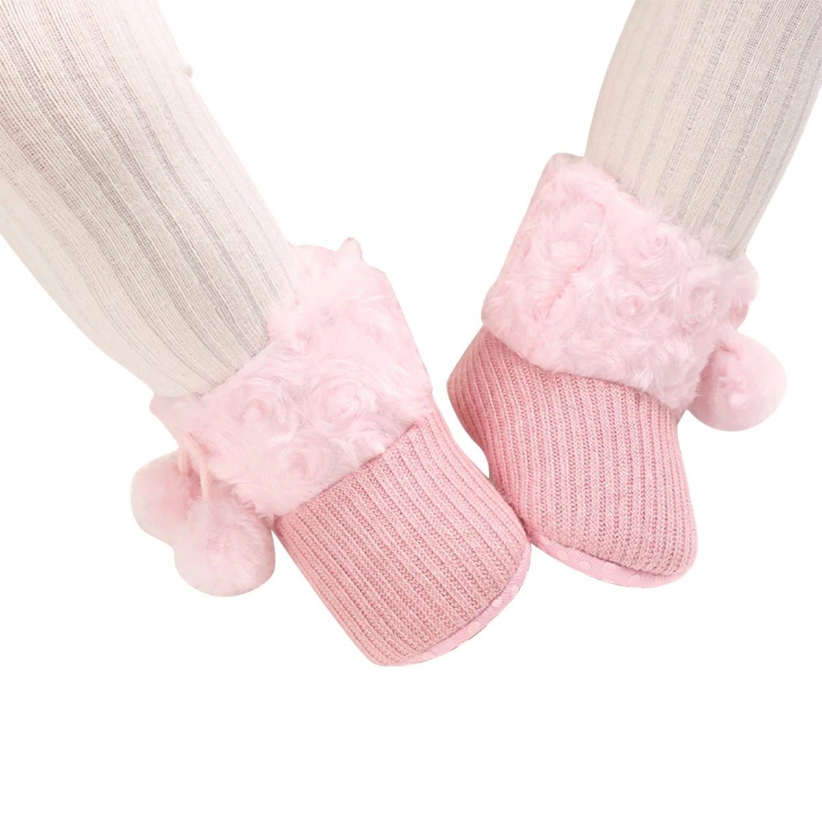 شتاء دافئ حذاء طفل بلون المضادة للانزلاق Prewalker القطن أحذية للأطفال الوردي/أبيض/رمادي/أسود/براون 0-18 متر