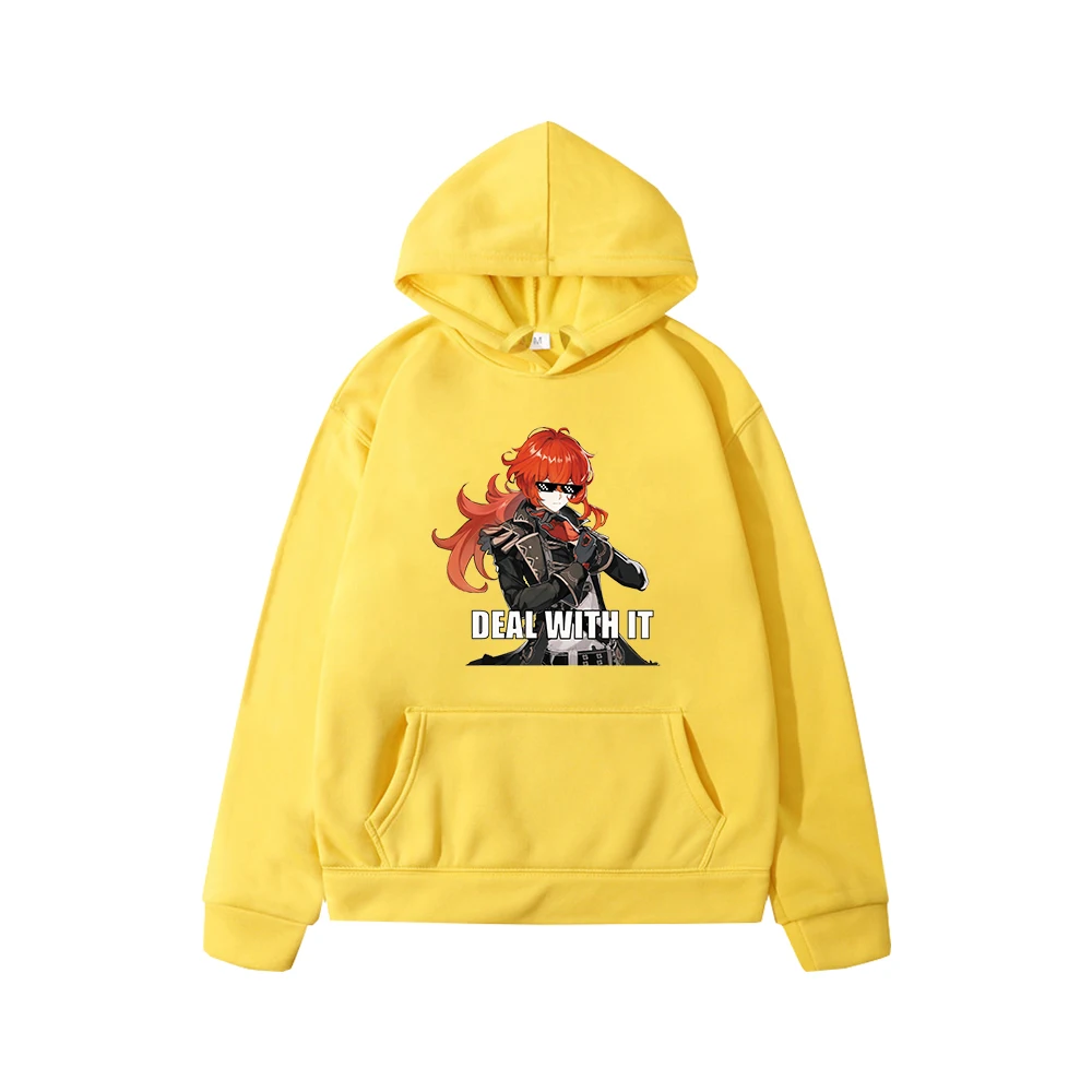 Hot Game Diluc Genshin Impact Pullover Hoodie for Girls Sweatshirt Baby Boy Clothes Children's Outerwear Kids Streetwear Casual