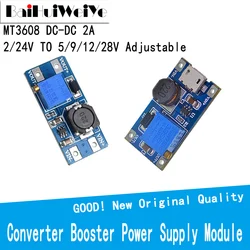 Nowy MT3608 DC-DC regulowany moduł Boost wyjście 28V 2A przekształtnik Boost Booster z MICRO USB 2V-24V do 5V 9V 12V 28V