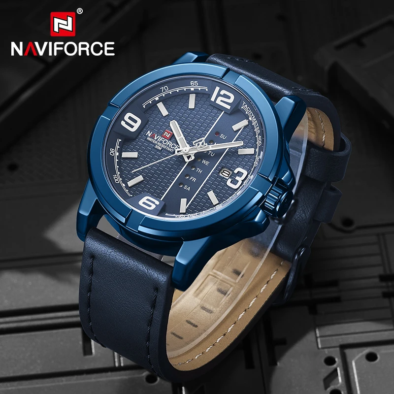 

NAVIFORCE Men Watch Fashion Genuine Leather Quartz Date Display Wristwatch Male Casual Sport Waterproof Clock Relogio Masculino