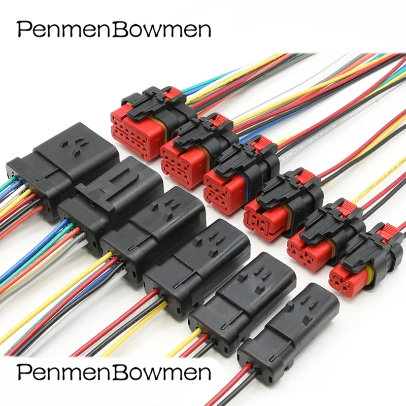 

1 Set 2 3 4 6 8 12 Pin Auto Injector Excavator Fuel Electrical Cable Connectors Female Male Wire Harness Plug 776433-1 776429-1