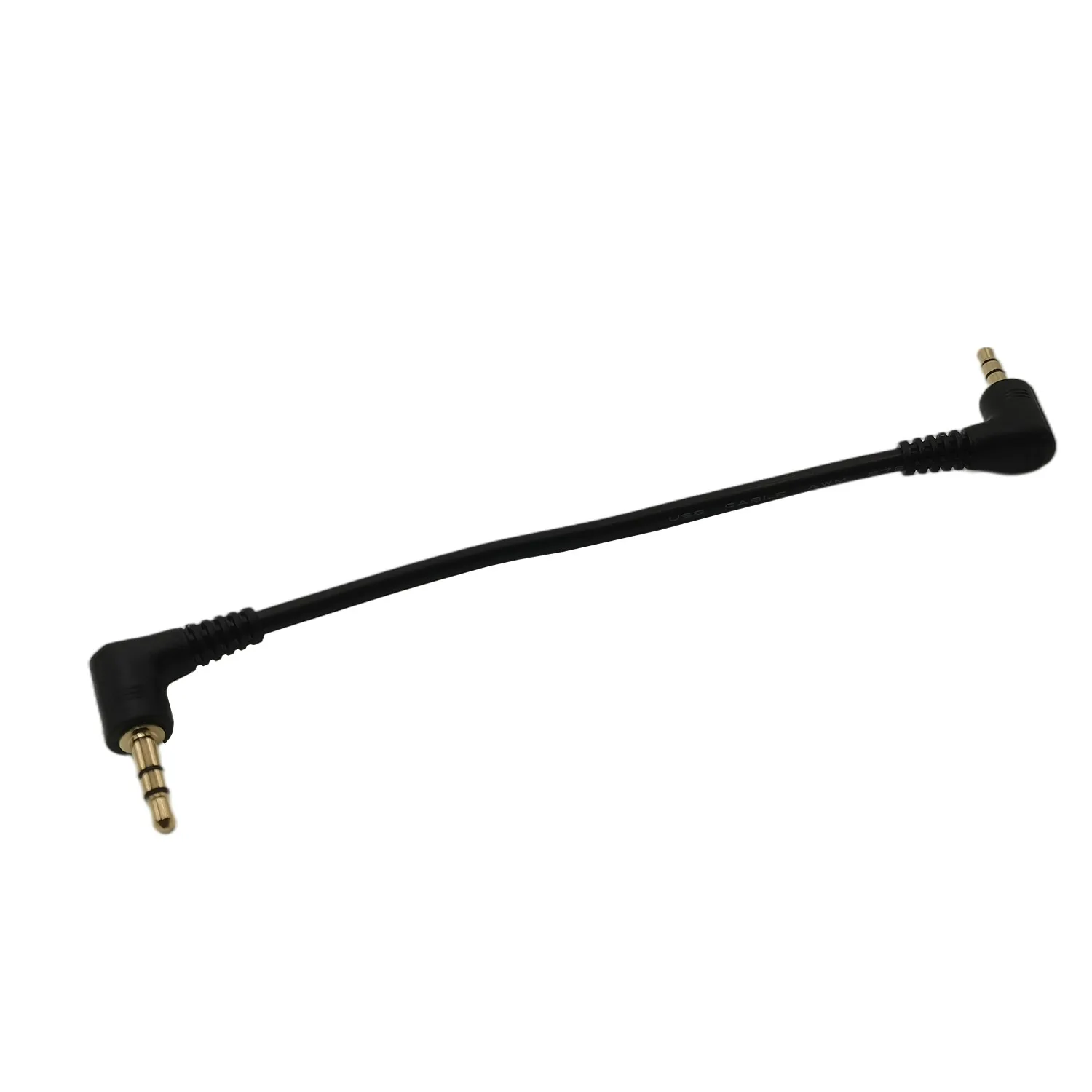 10cm 90 Degree Right Angle 3 pole 3.5mm Aux Audio Flat Cable Cord Male to Male for phone car aux Speaker