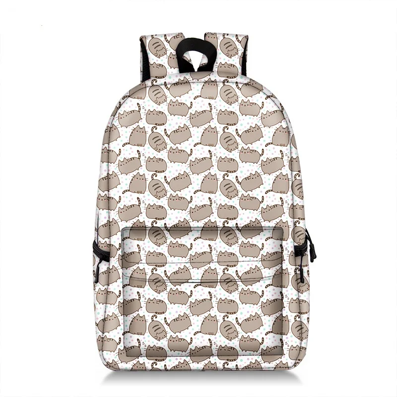 Pusheen Cat Printing Backpack Anime Kawaii Bag Schoolbag Backpack Nylon Travel Rucksacks Cartoon School Bags for Teenage Girls