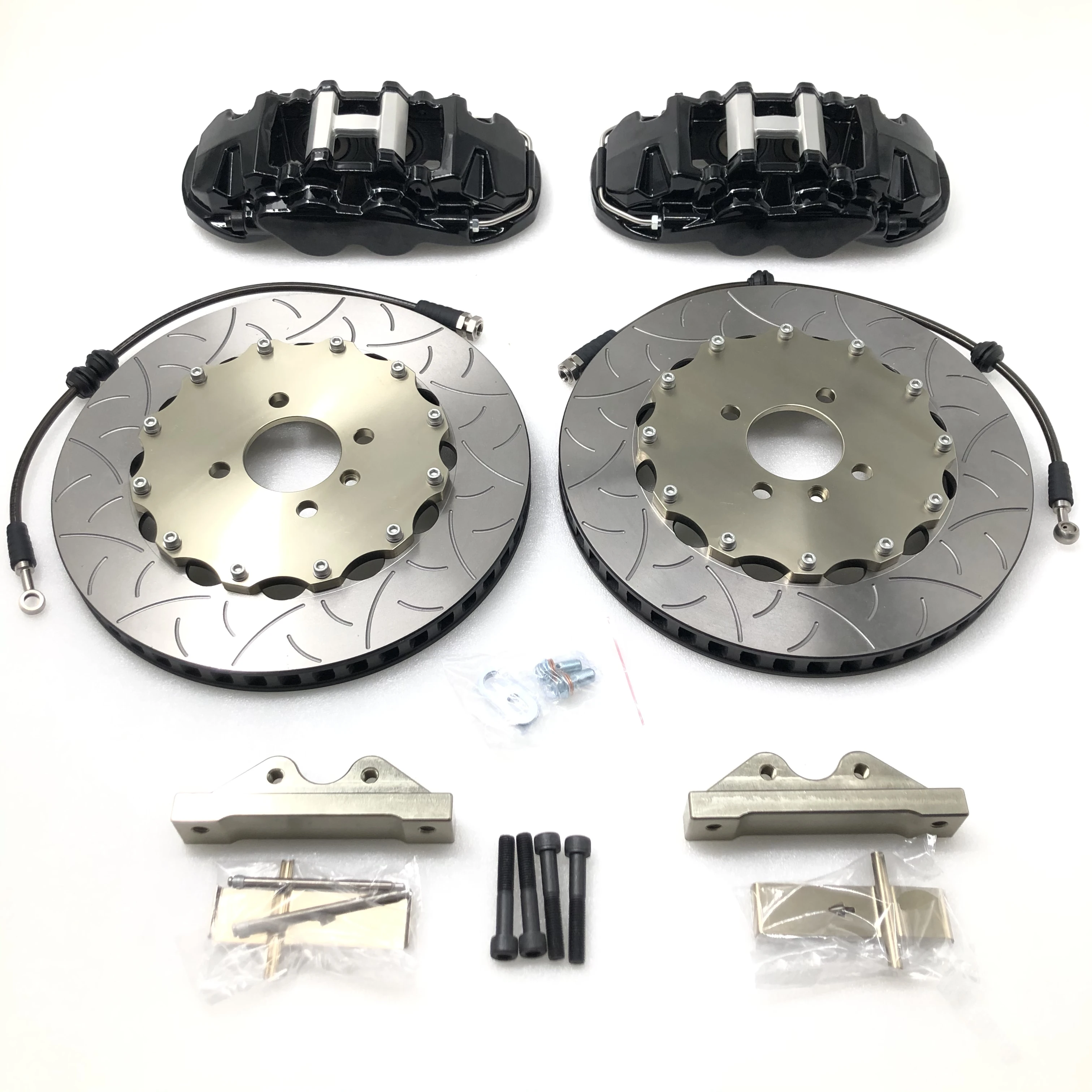 

Automotive Braking System 4 piston calipers with brake pad adapter 380x32 rotor and center cap for BMW-355-E92 front wheels