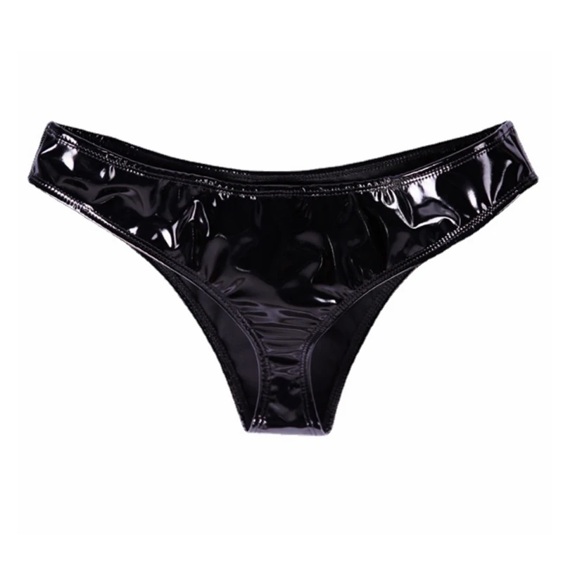 New PVC Leather Plus Size Women Sexy Panties Women Lingerie PU Latex Women Briefs Underwear Lingrie Wetlook Mini Tanga Shorts