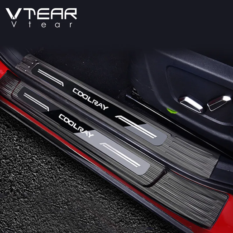 Vtear For Geely Coolray sx11 BelGee X50 door sill cover interior pedal exterior car-styling chrome trim accessories parts 2022