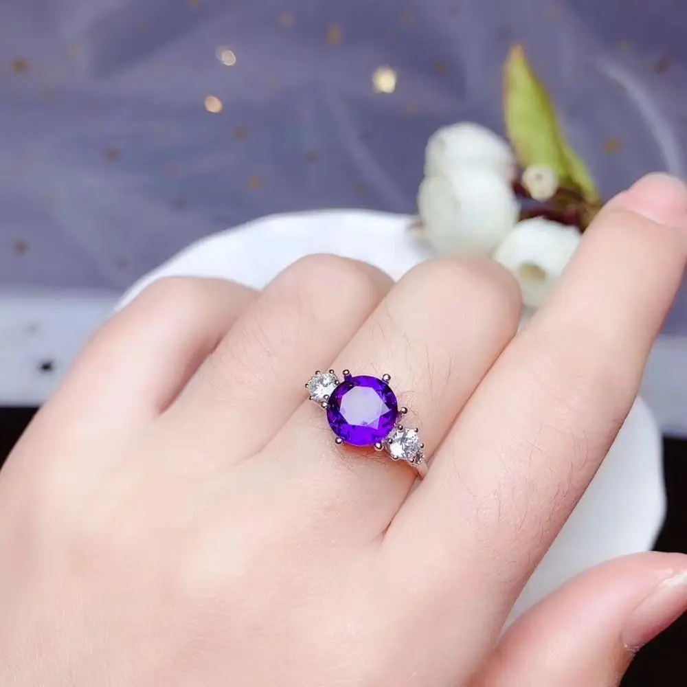 

Original Natural Amethyst ring Free shipping Natural and real amethyst 925 sterling silver