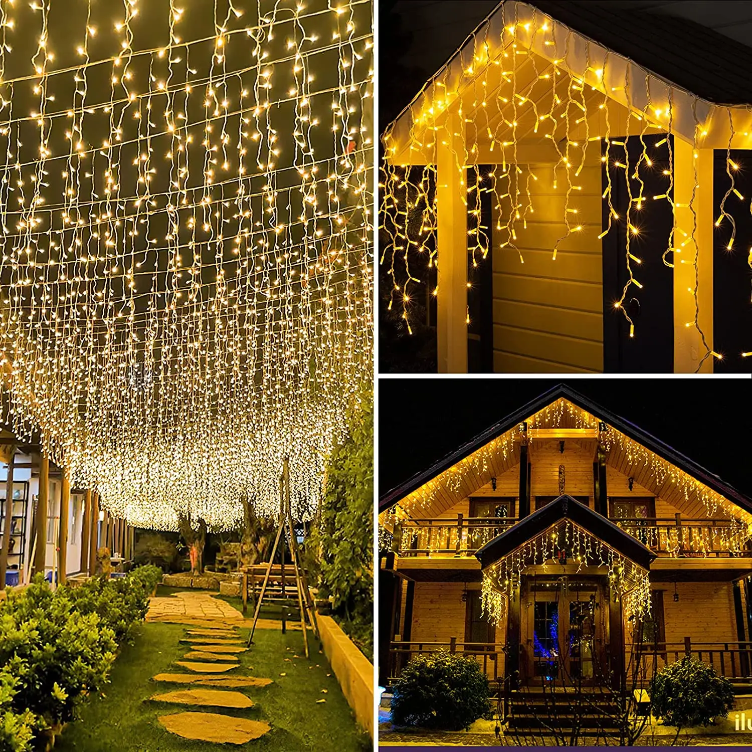 Ramadan Garland Curtain Festoon Led Icicle Light Christmas Decorations 2024 Droop 0.5/0.6/0.7M EU Plug-Operated Wedding Decor