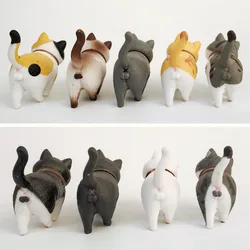 1Pcs Cute Mini PVC Animation Model Cat Doll Figures Toy Creative Individuality Handicraft Ornaments Dashboard Balcony Decoration