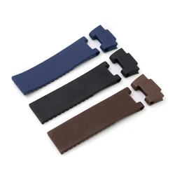 CARLYWET 22*10mm / 25*12mm Black Brown Blue Waterproof Silicone Rubber Replacement Wrist Watch Band Strap Belt For Ulysse Nardin