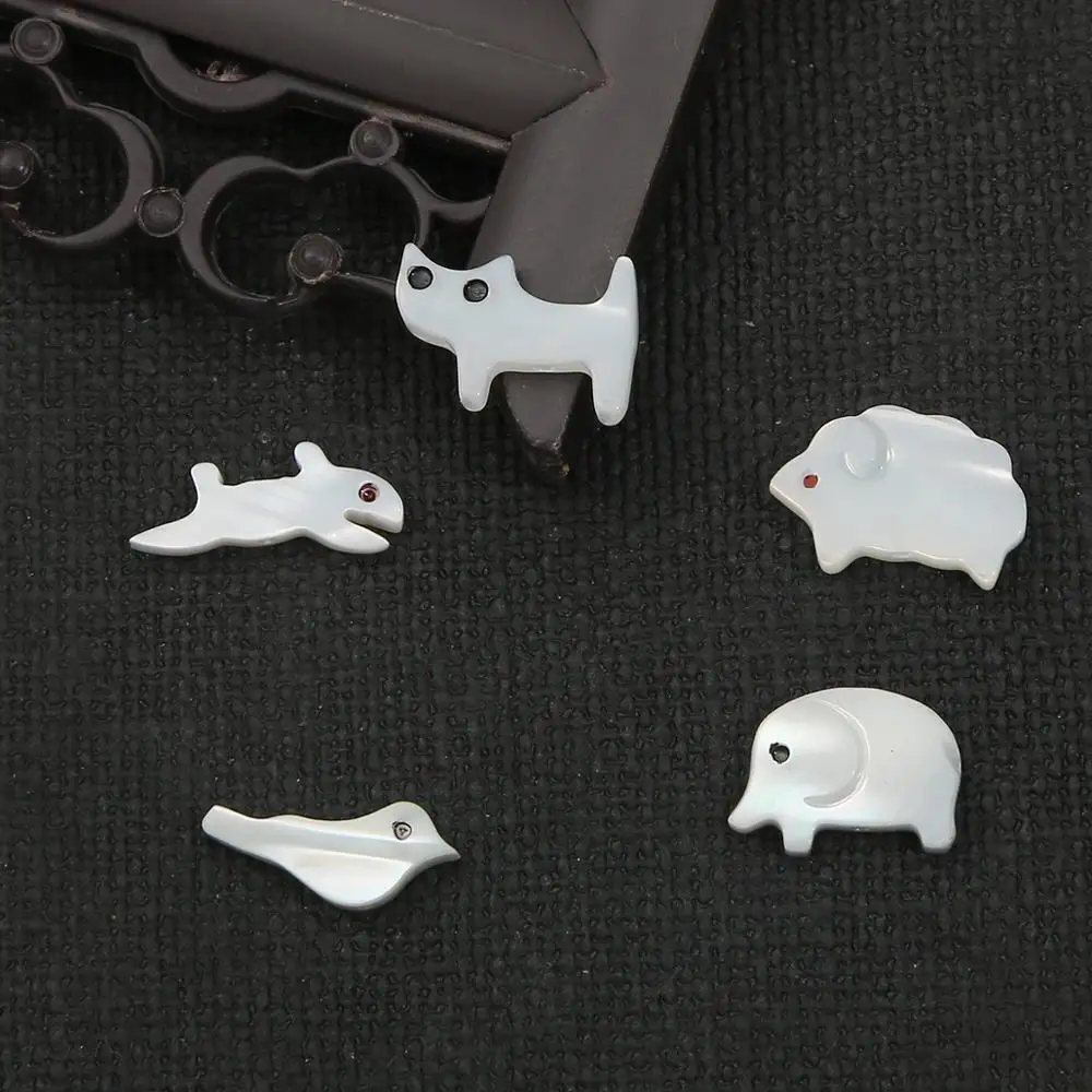 1pc White Cute Animals Sea Shell Beads Rabbit Dog Charm Bead for Jewelry Making DIY Bracelet Necklace Earrings Beach Accessories