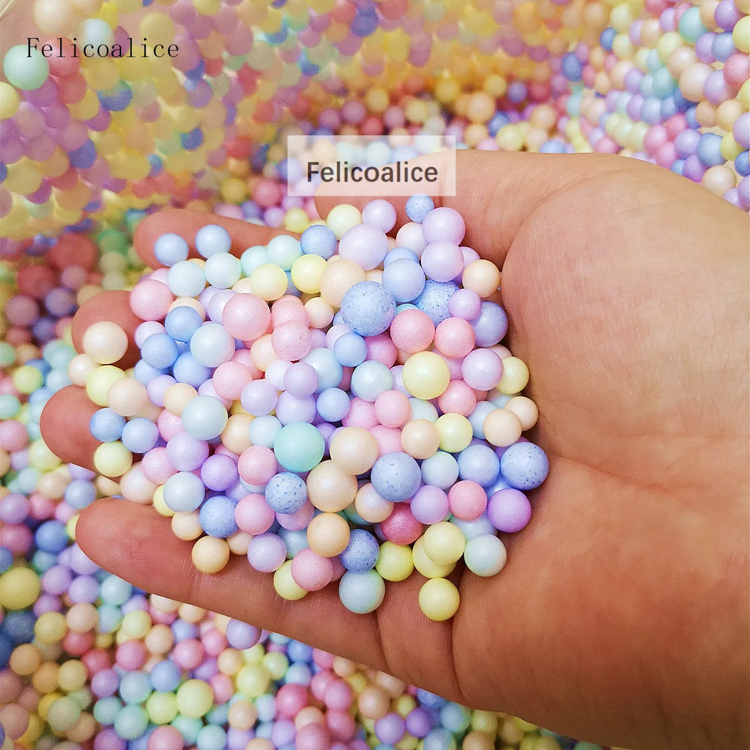 1700pcs 7-9mm No Bleeding Pastel Foam Beads Slime Mini Styrofoam Balls for Wedding/Party DIY Decoration Accessories