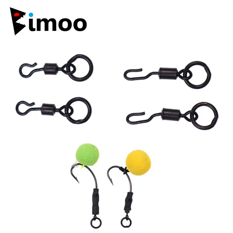 Bimoo 10pcs UK 11 Brass Carp Fishing Quick Change Ring Swivel Ronnie Rig Swivels Hook Connector Accessory