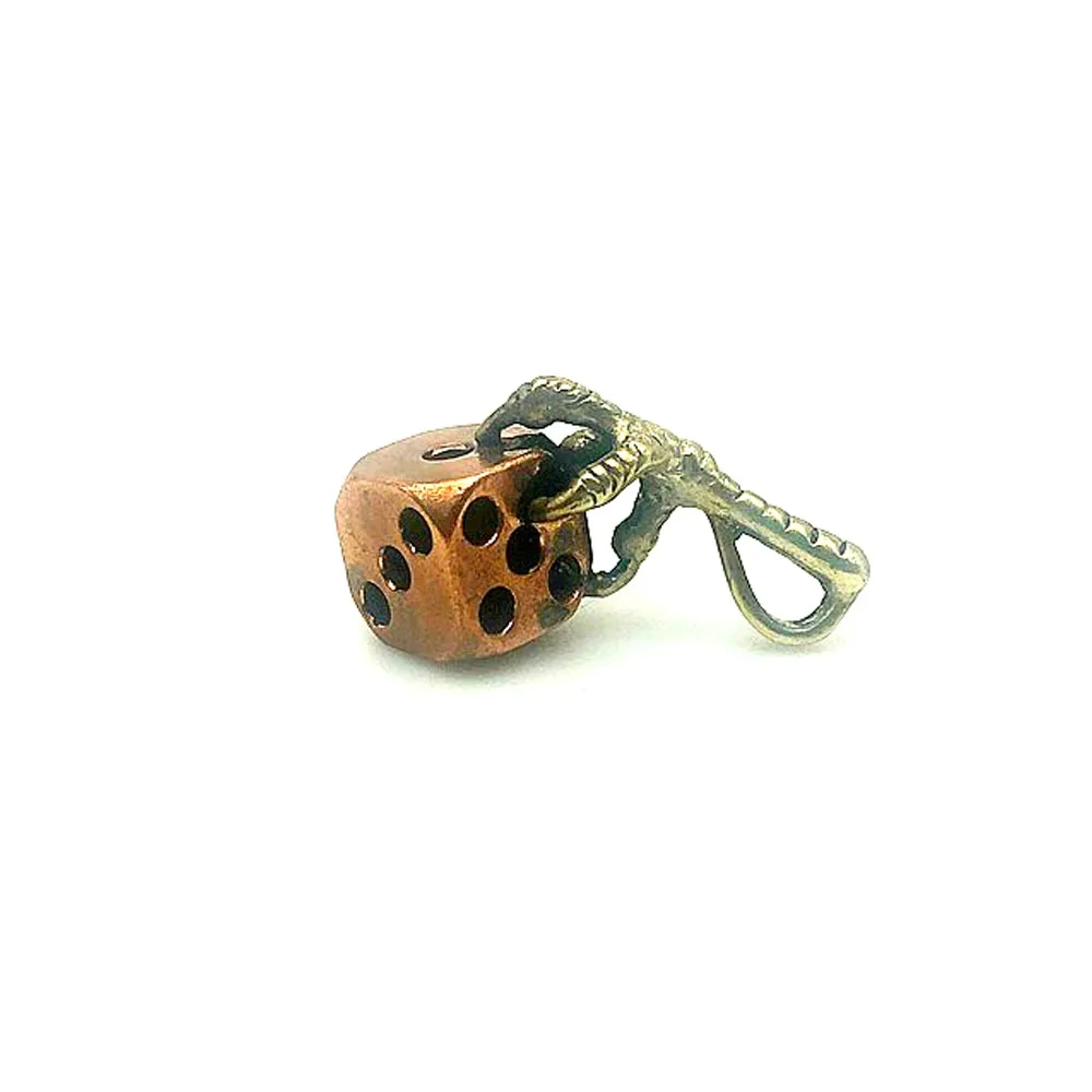 EDC Brass Claw Key Ring Copper Dice Keychain Outdoor Tool Accessories DIY Pendant