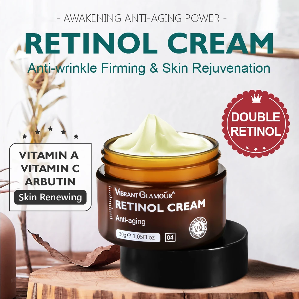 

VIBRANT GLAMOUR Retinol Face Cream Anti-Aging Remove Wrinkle Firming Lifting Whitening Brightening Moisturizing Facial Skin Care