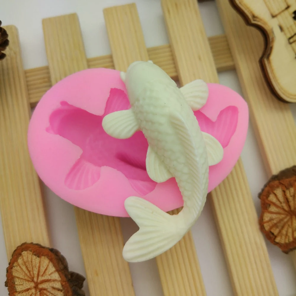 3D DIY Silicone Fish Shape Cake Mould Carp Fondant Mold Chocolate Cupcake Soap Molds Candy Craft Cookie Kitchen Accessories