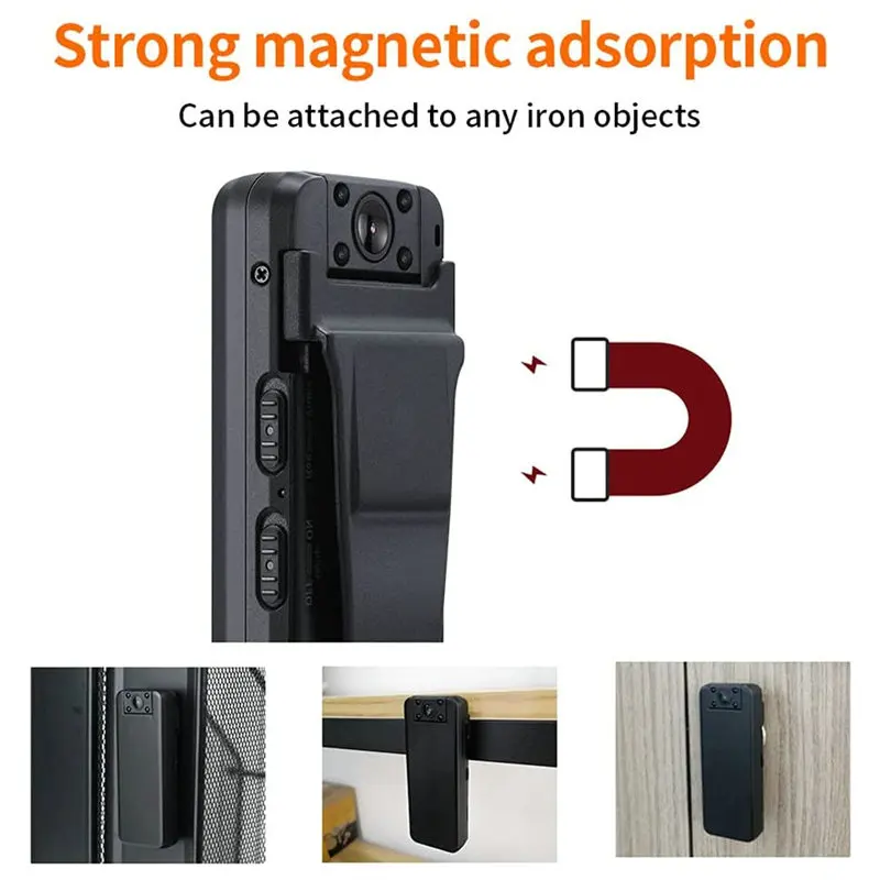 Vandlion A8 Small Body Mounted Camera HD Car DVR Video Recording IR Night Vision Back Clip Magnetic Mini Camcorders Sports DV