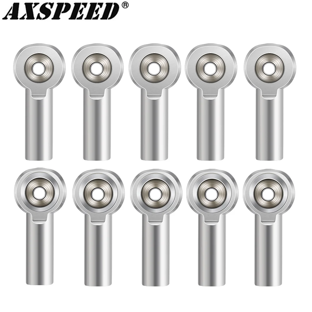 AXSPEED 10Pcs M4 Rod End Ball Joint Aluminum Alloy Ball Head Buckle Steering Pushrod for 1/10 Axial SCX10 TRX4 TRX6 D90 Parts