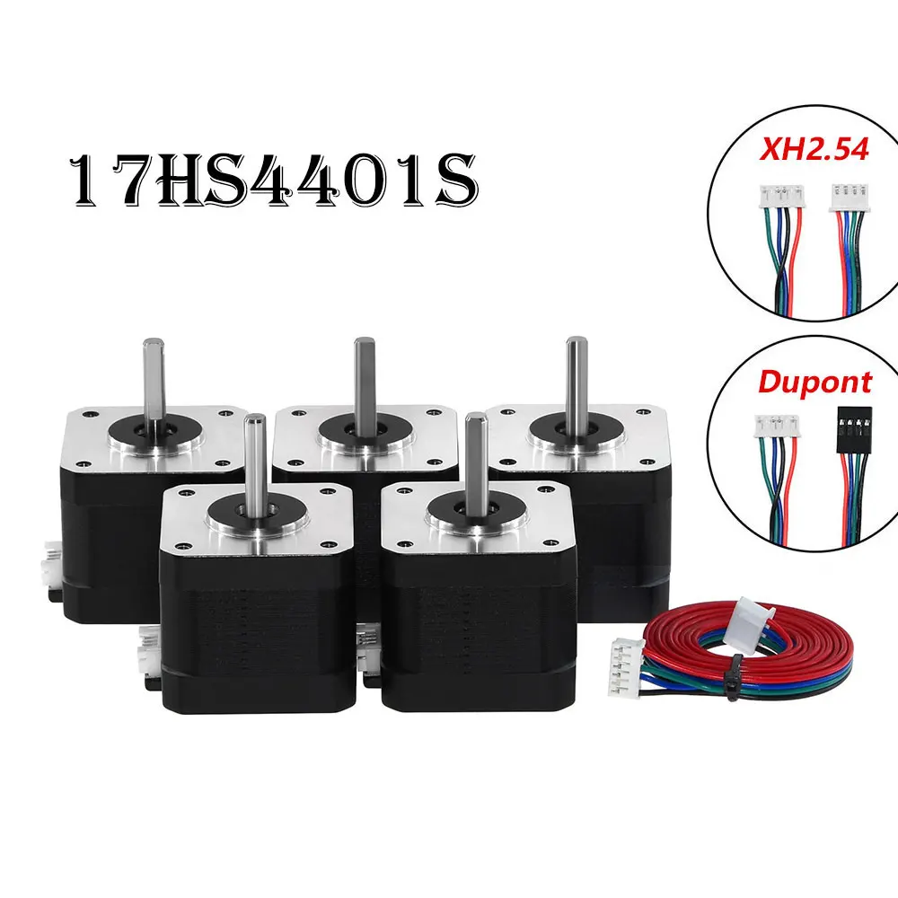 Singasong 5Pcs Nema17 Stepper Motor 17HS4401S 1.5A Nema 17 42BYGH 17HS4401 4 Lead for 3D Printer XYZ CNC Engraver