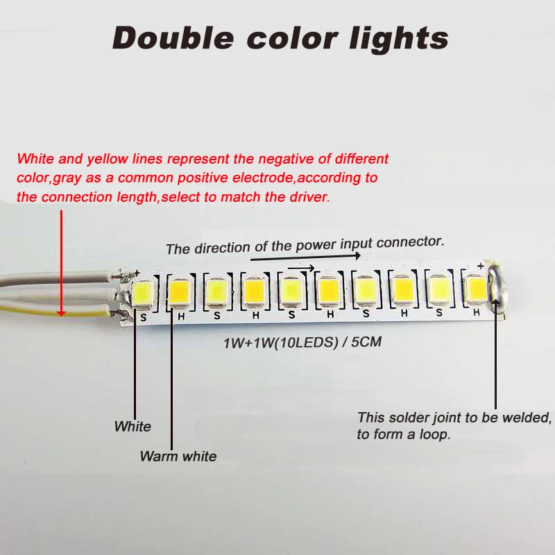 Bande Flexible Monochrome à Double couleurs 2835 SMD, avec courant Constant pour plafonnier de salon, fonctionne avec un pilote