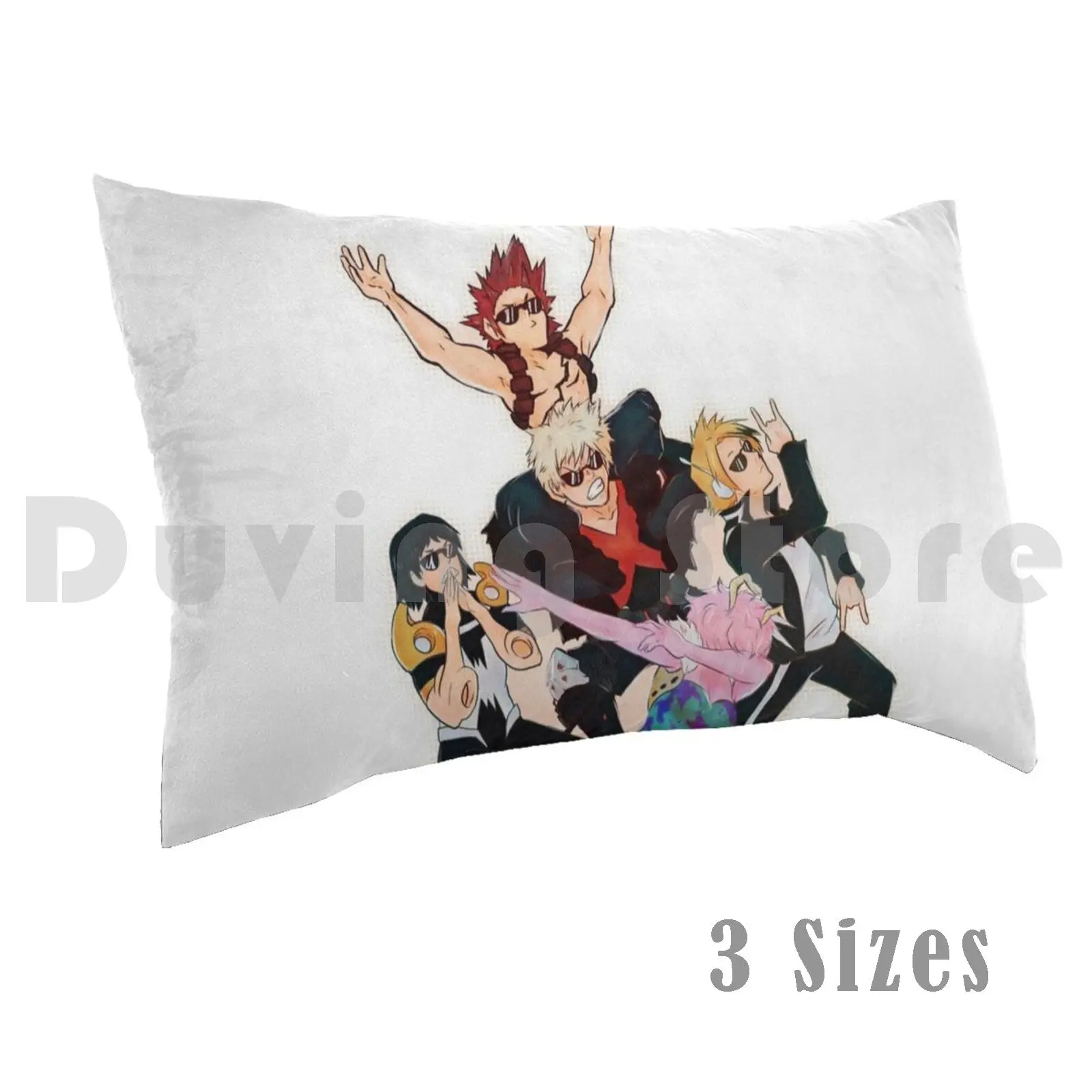Memesquad Funda de almohada Halftone impresa 50x75 Bakusquad Bakugo Katsuki Bnha Mina Ashido Denki Kaminari Sero