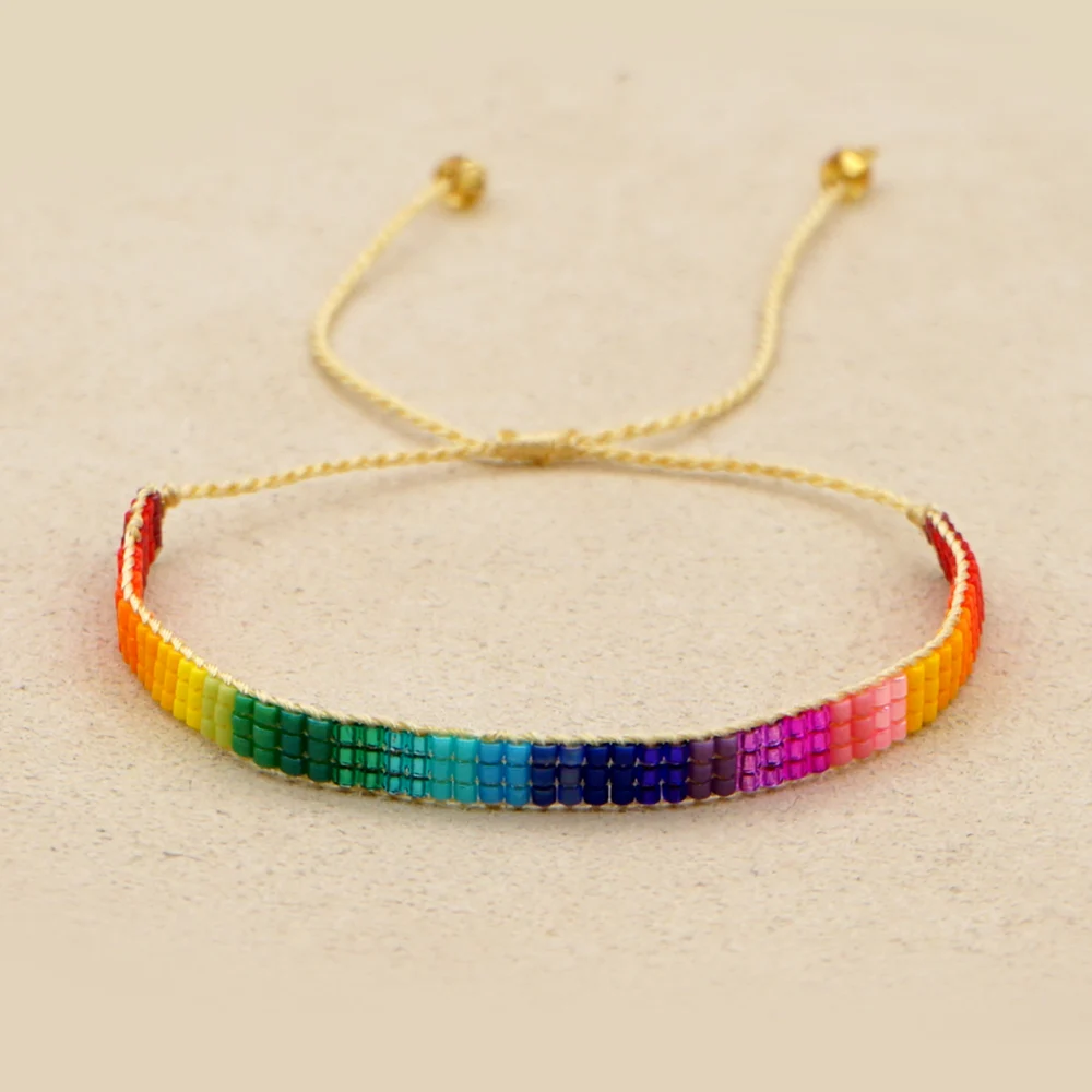 

Go2boho Miyuki Rainbow Bracelet Boho Handmade Loom Woven Jewellery Bracelets For Girls 2021 Friendship Pulseras Women Jewelry