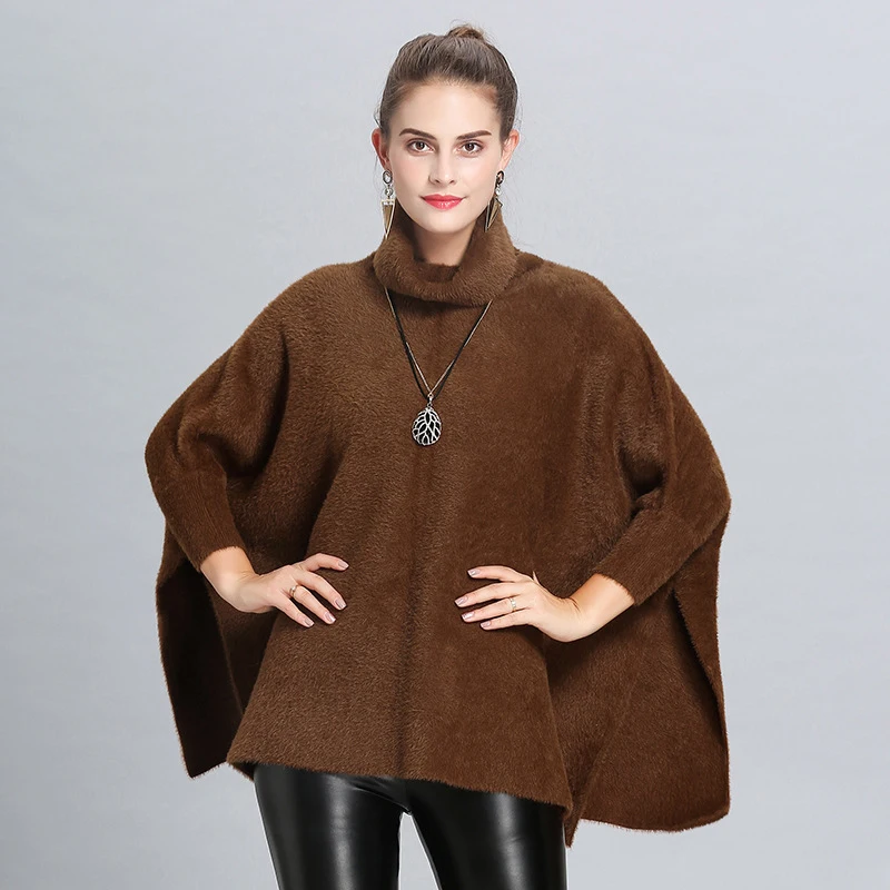 Wholesale Retro Loose Mink Velvet Fashion New Cashmere Customized Multi Color Scarves Tassel Leisure Women Winter Shawls Poncho