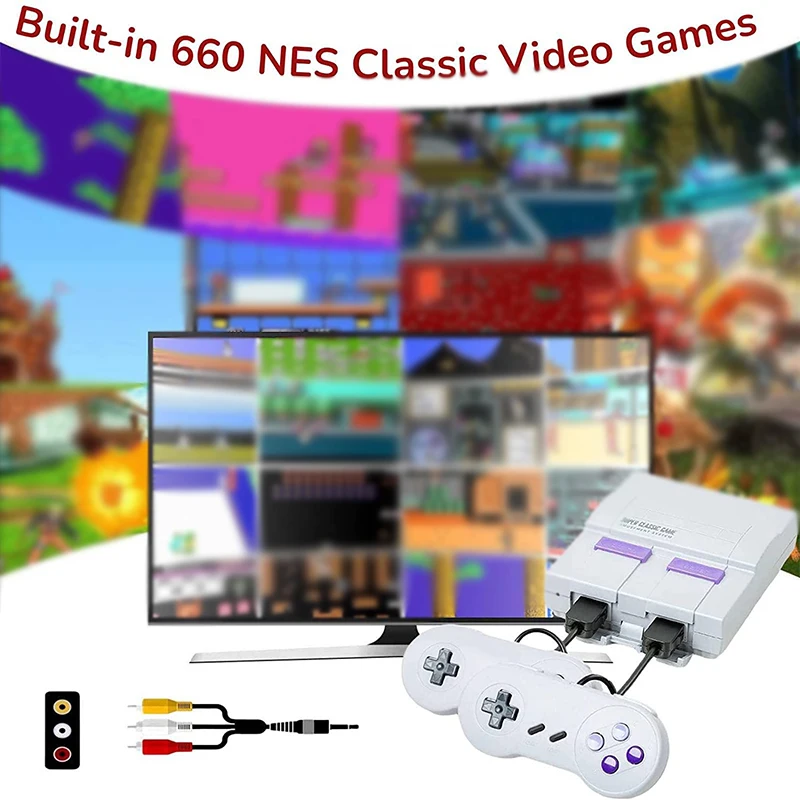 Consola de videojuegos Retro superclásica de 8 bits, TV familiar integrada, 620/660 juegos NES, salida AV, reproductor de juegos portátil, regalo