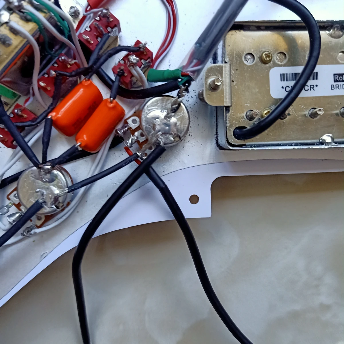Upgraded HSH US Pickguard White Humbucker Alnico Pickups 7 Way Switch Multifunction Welding Harness 1 Set Guitar Parts