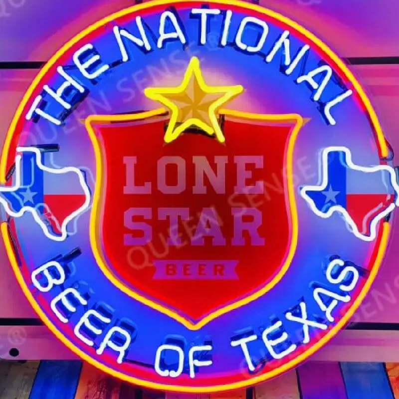 Custom Lone Star National Beer Of Texas Glass Neon Light Sign Beer Bar