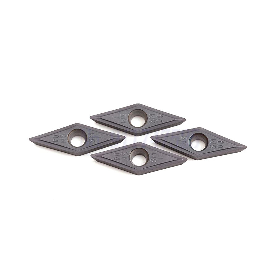 Lames de coupe de tour CNC, Inserts en carbure VCMT160404-SM IC907 VCMT160408-SM IC908 outils de tournage internes, outil de coupe de tour, 10 pièces