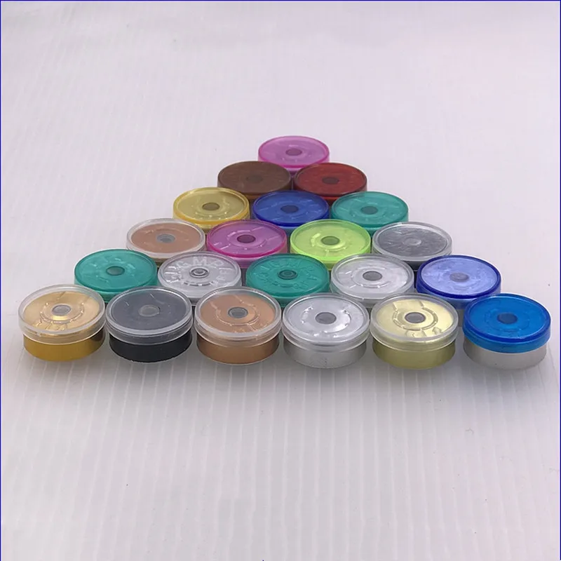 100pcs/lot 2ml 3ml 5ml 10ml Vials Rubber Stopper Flip Off Caps Al Caps Glass Bottle