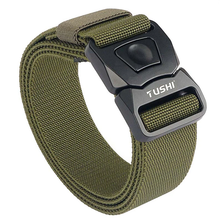 VATLTY Neue männer Elastische Gürtel Matte Schwarz Legierung Schnalle Quick Release Taktische Outdoor Gürtel Militär Armee Hüftgürtel Männlichen Bund – Detail 8