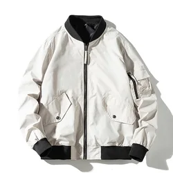 Mens Bomber Jackets Solid Man Retro Vintage Jacket Casual Baseball Jacket Japanese Harajuku Hooded Autumn Chaqueta Hombre 2019
