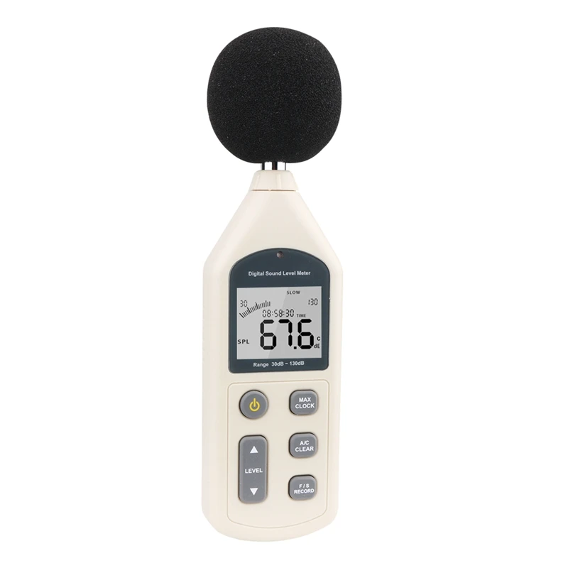 Imagem -04 - Lcd Digital Sound Level Meter Noise Frequency Tester ac Saída Pwm Armazenamento de Dados Calendário Rápido Lento Usb cd Software 30db 130db
