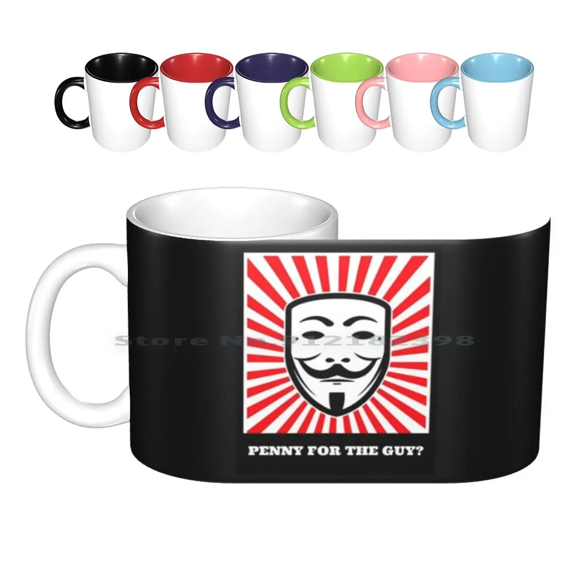 Penny For The Guy ? Ceramic Mugs Coffee Cups Milk Tea Mug V Code Name V V For Vendetta British Movie British Government