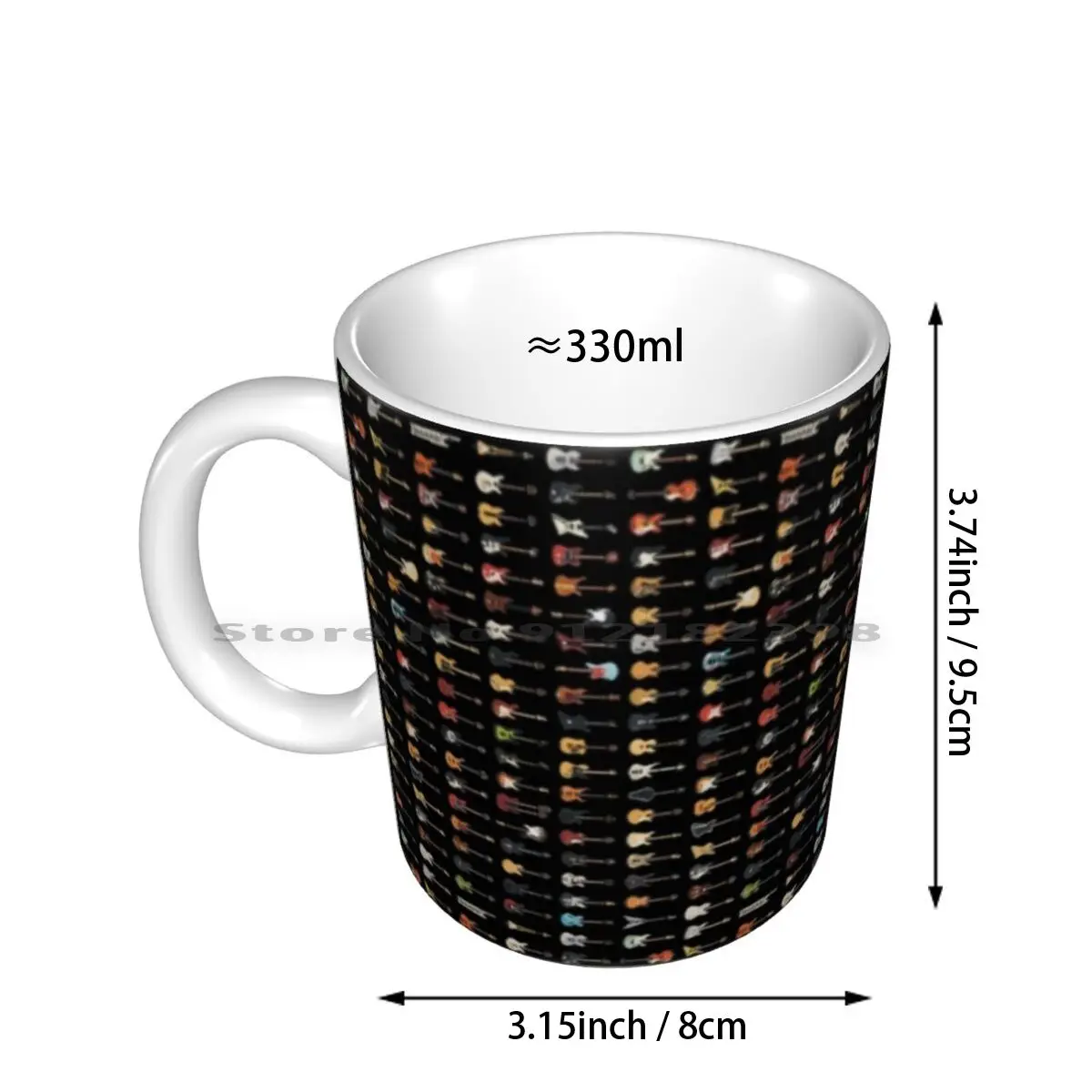 95 Pixel Guitars Basses And A Keyboard On Black Ceramic Mugs Coffee Cups Milk Tea Mug Pixel Pixelart Pixels Music Musician