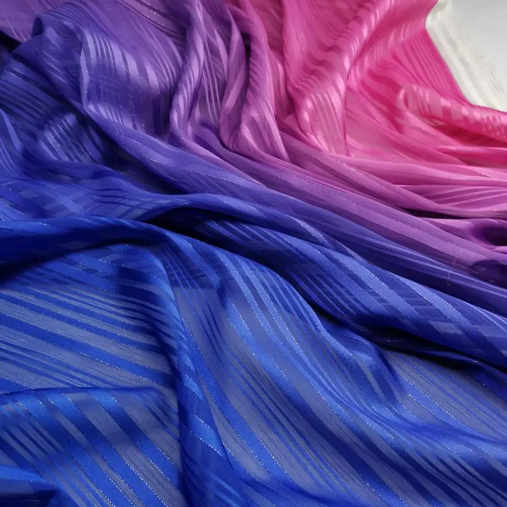 Ombre Dress Cosplay Jacquard Fabric Metallic Chiffon Scarf Dropping Glossy DIY Sewing Craft Fabric