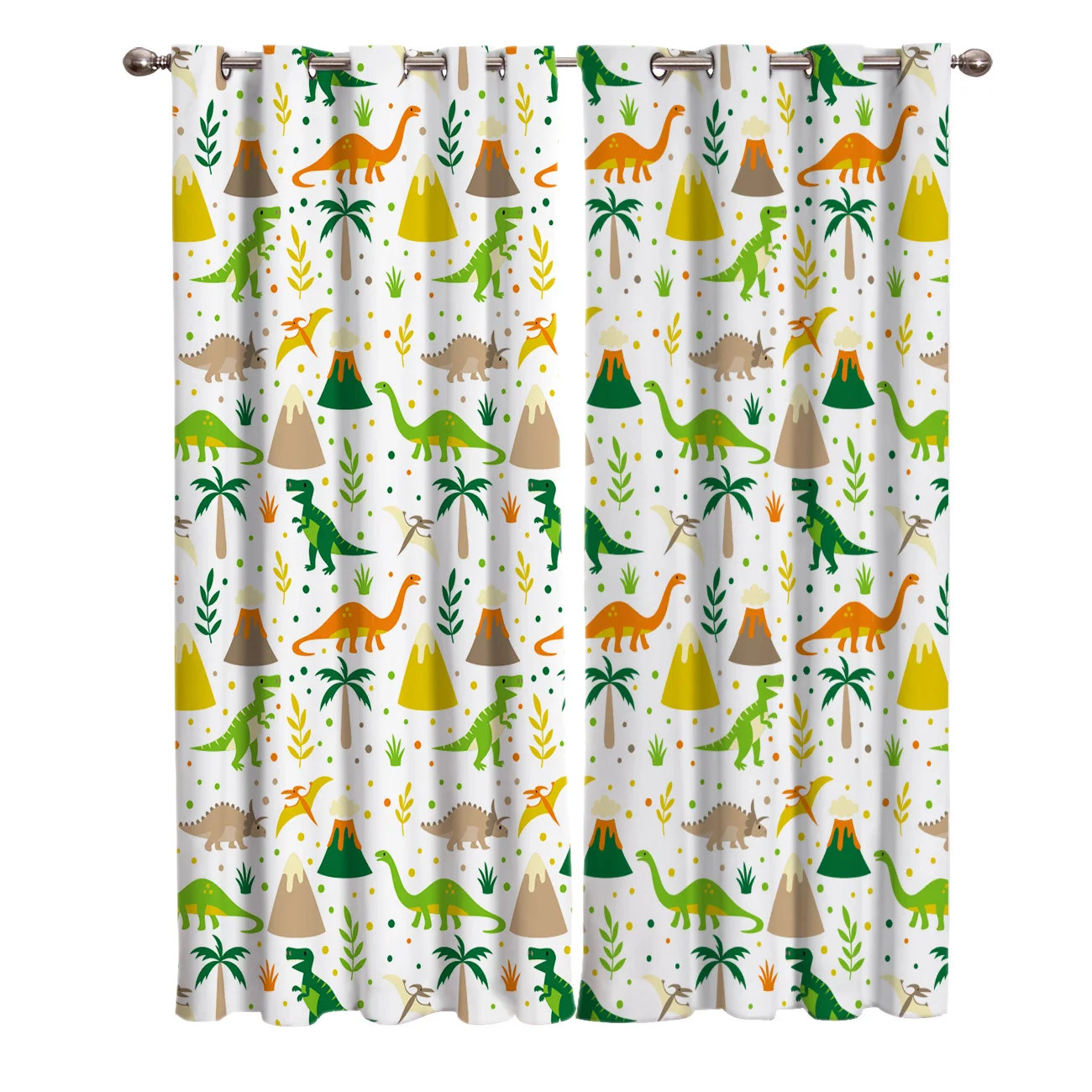 Cartoon Cute Adroable Dinosaur Window Curtains Living Room Fabric Drapes Curtain Home Draperies Curtains for Bedroom