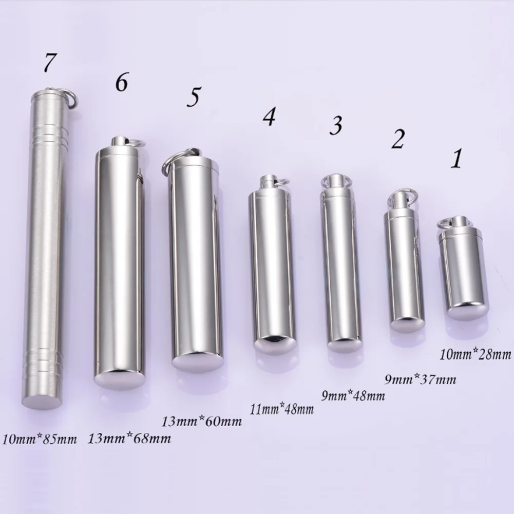 Dropship 8 Size Cylinder Cremation Urn Necklace for Ashes Memorial Keepsake Pendant  Stainless Steel Keepsake Jewelry