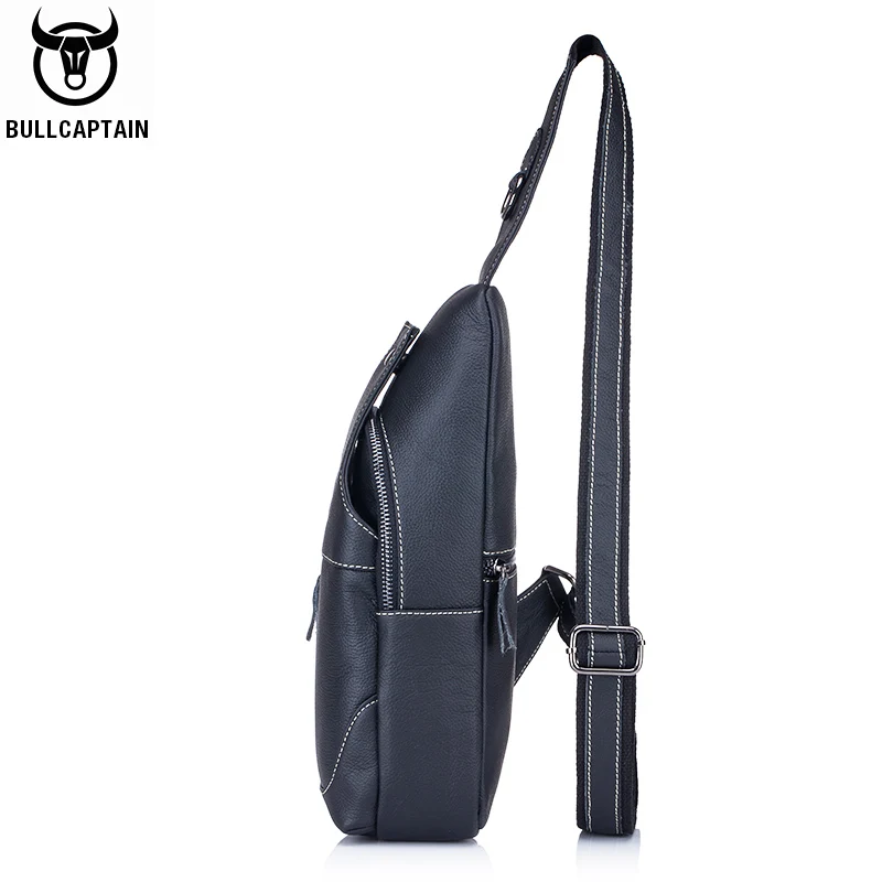 BULLCAPTAIN-bandolera multifuncional de cuero genuino para hombre, bolso de negocios, bolsos de viaje de corta distancia