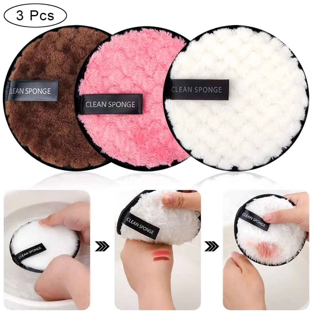 Makeup Remover Puff Face Microfiber Cloth Pads Cleaning Face Towel Reusable Cotton Double layer Nail Art Cleaning Wipe Makeup