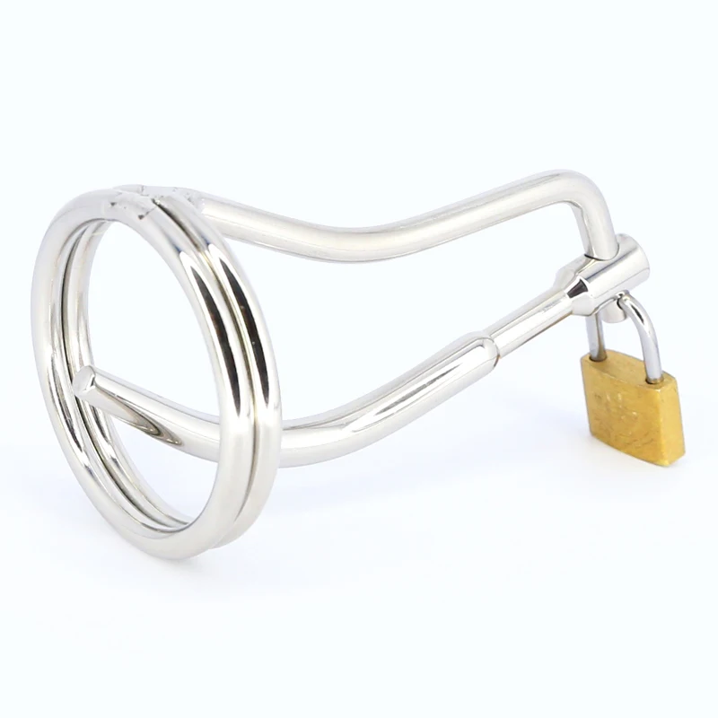 Stop Masturbation Chastity Device Cock Cage Lock with Urethral Catheter Erotic Penis Prison Cock Ring Cockring Sex Toys for Men