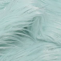 Sparkling Faux Fur Fabric, Mint Green, Long Pile Fabric, Immitation Fur for Winter Clothing, Photo Studio, Sofa, Coslplay