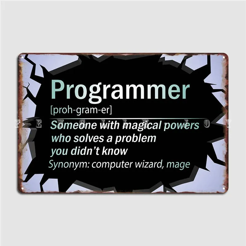 

Programmer Definition Metal Plaque Poster Wall Decor Pub Garage Retro Club Tin Sign Poster